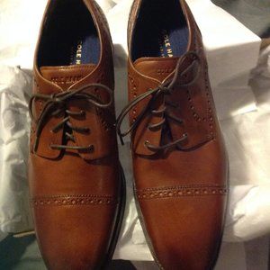 Cole Haan Men's Jefferson Grand Cap Toe Tan Leather Oxford Dress Shoes 11.5M NIB